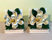Vintage Magnolia Flower Bookends CBK Ltd 95 picture