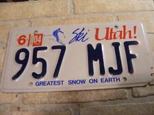 2004 UTAH STATE LICENSE PLATE 957 MJF SKI UTAH GREATEST SNOW ON EARTH picture
