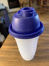 Vintage Tupperware Classic Sheer Quick Shake Mixer 844-2 W/ Lid 16 oz. Blue picture