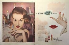 Revlon Makeup Complexion Lips Nail Enamel Genius Colors Vintage Print Ad 1952 picture