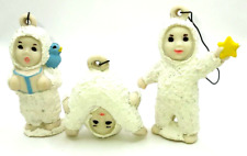 Vintage Snow Babys Figurines Orniments Lot Of 3 picture