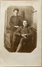 RPPC Military Men Antique Studio Real Photo Postcard c1910 picture