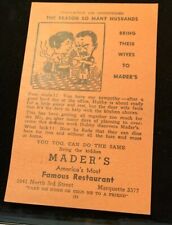 Postcard Milwaukee, Wisconsin Mader's Famous Restaurant Comic 1940s picture