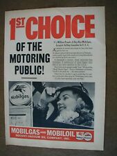 1937 Mobil Gas & Mobiloil 1st Choice of the Motoring Public  Vintage Print Ad 61 picture