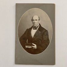 Antique Cabinet Card Photograph Mature Man Politician Holding Book Harrisburg PA picture