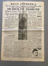 WW2 Vintage Old Newspaper July 26th 1943.      (3) picture