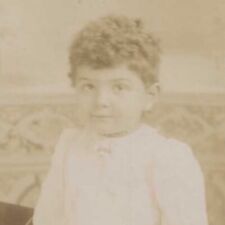 Antique Cabinet Card Photo Adorable Girl Very Curly Hair Victorian Photograph picture