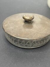 Antique R. Blackington & Co Sterling Silver Lid Etched Glass Powder Vanity Jar picture