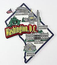WASHINGTON D.C. MAP AND LANDMARKS COLLAGE FRIDGE COLLECTIBLE SOUVENIR MAGNET picture