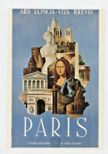 Vintage Postcard      MONA LISA   PARIS   TOURISM ITALY CHROME 4X6   UNPOSTED picture