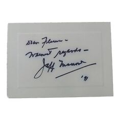 Vintage Jeff Morrow Signed Index card 1991 3.5x5