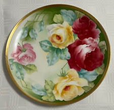 Antique Vtg Coronet Limoges Plate France Hand Painted Roses 9.25