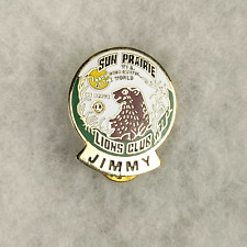 Vintage Sun Prairie Wisconsin Lions Club Metal Enamel Lapel Pin Jimmy picture