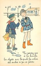 Postcard 1930s Boys bird Tuberculous Lesson Comic 1930s 23-3388 picture