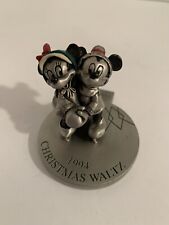 RARE Disney Hudson Fine Pewter Mickey and Minnie Christmas Waltz 1994 Figurine picture
