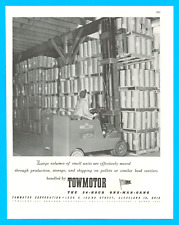 1943 WWII Towmotor Corporation pallet jack PRINT AD warehouse worker vintage picture