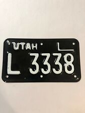 1968 1969 1970 1971 1972 Utah Motorcycle License Plate # L 3338 picture