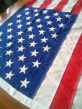 VTG AMERICAN FLAG-BANNER CO 3'X5' EMBROIDED STARS-FLOWN OVER CAPITOL w PAPER CER picture