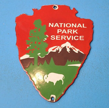 VINTAGE NATIONAL PARK SERVICE PORCELAIN FOREST RANGER OUTDOOR INDIAN ARROW SIGN picture