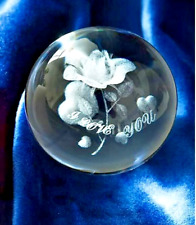 Crystal Ball I Love You Gifts 3D Laser Engraving 2.3 inch Sphere picture