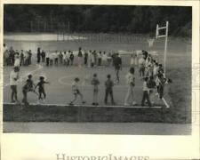 Press Photo Campers on Basketball Court at Camp Hollis in Oswego, New York picture
