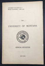Antique 1904-05 University of Montana Register Booklet Classes Campus Info Photo picture