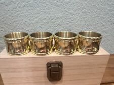 Baldwin Brass No.7535 Polished Brass Dover Napkin Rings Set of 4 in original box picture