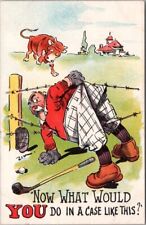 Vintage 1910s GOLF Comic Postcard 