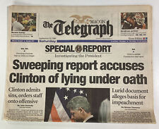 Macon Georgia Telegraph Newspaper Sept 12, 1998 Bill Clinton Hibberts Yu Uhl picture