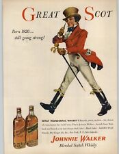 1953 Johnny Walker Blended Scotch Vintage Ad Red Label Black Label Bottle Art picture