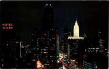 Postcard Chicago Skyline at Night Magnificent Mile Chicago IL Illinois     J-513 picture