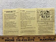 1944 August Army Hit Kit Song Lyrics Print Sheet WWII Soldier  picture