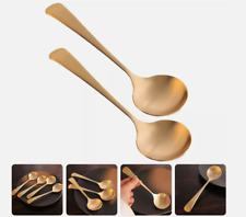 2 Pcs Copper Handmade Pure Spoon Serving Spoons Large Home for Decor picture