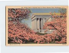 Postcard Artistic View of Supreme Court at Cherry Blossom Time Washington DC picture