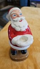 Vintage 1940 Chalkware Christmas Santa Candleholder 9 1/2