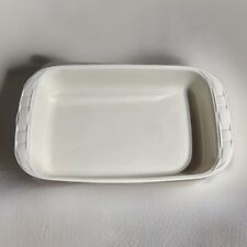 Longaberger Pottery 9x13” Baking Dish Casserole Ivory Woven Traditions Pan picture