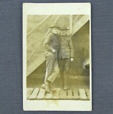 Photo Postcard Carte Postale 2 RPPC U.S. Army Soldiers Stationed in France picture