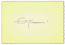 King Hussein signed autographed index card AMCo COA 22771 picture