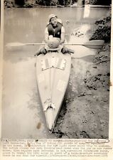 LG54 1975 Wire Photo RAY DEGRUCHY BACK TO NATURE 1140 MILE KAYAK TREK TO ALABAMA picture