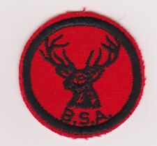 PATROL MEDALLION S-5 STAG RED TWILL WHITE GLUE or PASTE BACK 1953-68 picture