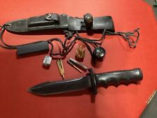 Large Vintage Hunting, camping, Survival Knife W/ Sheath And Accessories. SHARP. picture