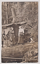 RPPC Postcard 2 Women posing by a Logging Steam Donkey Tolt Washington c 1912 picture
