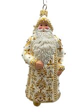 Patricia Breen Sevres Santa Claus Pearl Gold AIC Art Christmas Tree Ornament picture