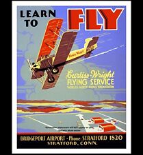 11x14 1930s Learn to Fly PHOTO Poster Print Curtiss-Wright Airplane Aviation Art picture