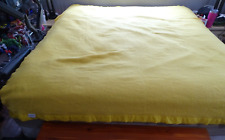 Vtg Stevens Utica Blanket Yellow Waffle Weave Satin Trim 87”x81” Throw Piling picture