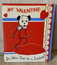 VTG DA Line Valentine Day Card 7 Page Booklet Dog I Love You picture