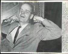 1961 Press Photo Senator William Proxmire stretches after 26-hour speech in D.C. picture