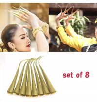 Thai Dance Brass Finger Claw Nails Thailand Belly Dance Set of 8 picture