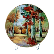 Antique CM Charles Martin Limoges Fall Leave Cabinet Plate-12.75