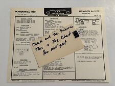 AEA Tune-Up Chart System 1970 Plymouth 225 Six Cylinder Engine picture